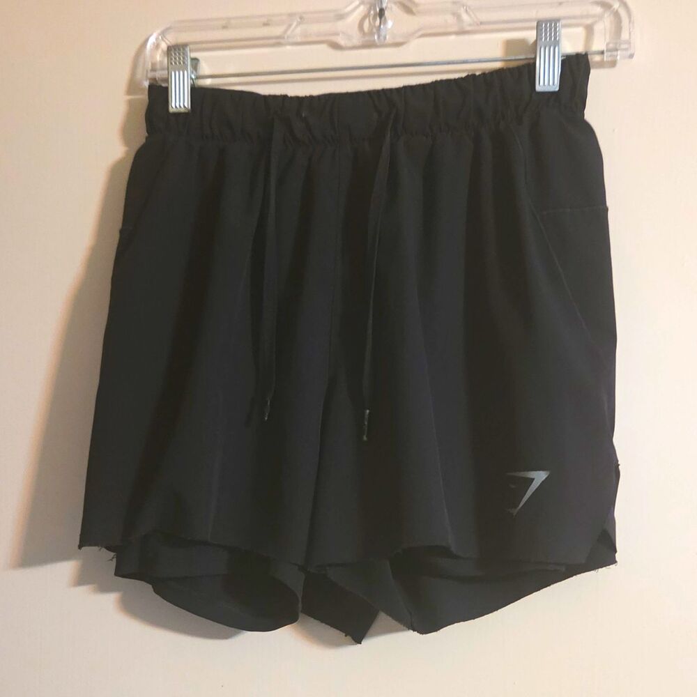 Gymshark Women’s Black Athletic Gym & Training Shorts, Drawstring, Size S